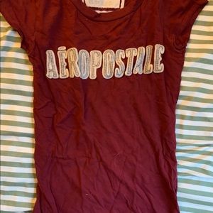 aeropostale burgundy tee